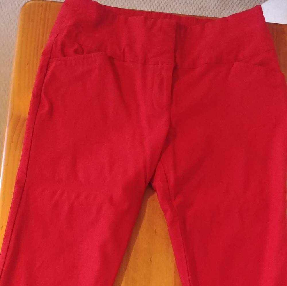 Women's red ankle length pants